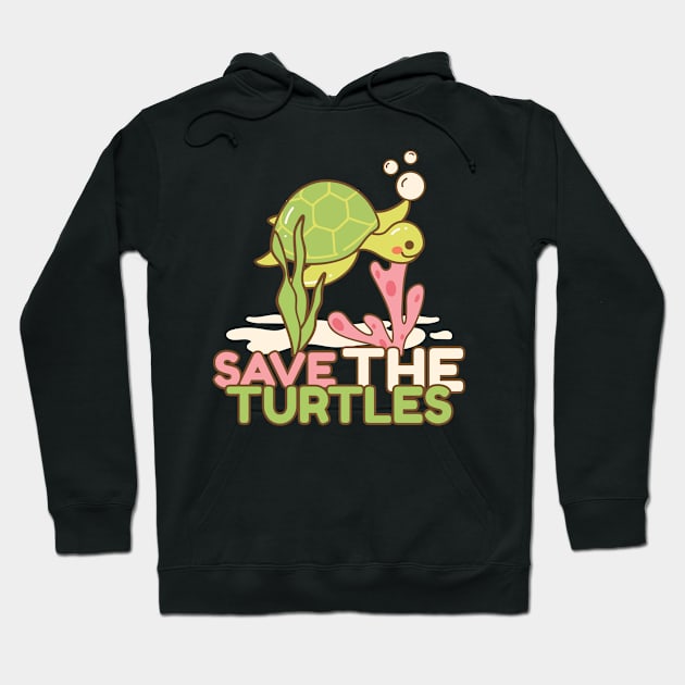 Save the turtles Hoodie by Cectees